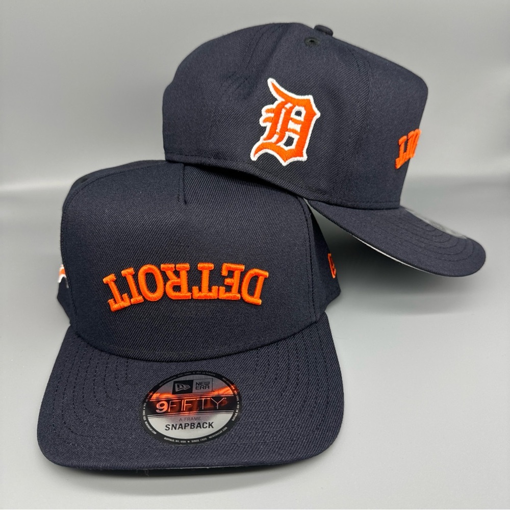 New Era Navy and Orange Detroit Cap